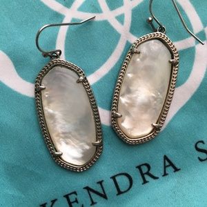 Kendra Scott Elle Earrings Pearl and Silver
